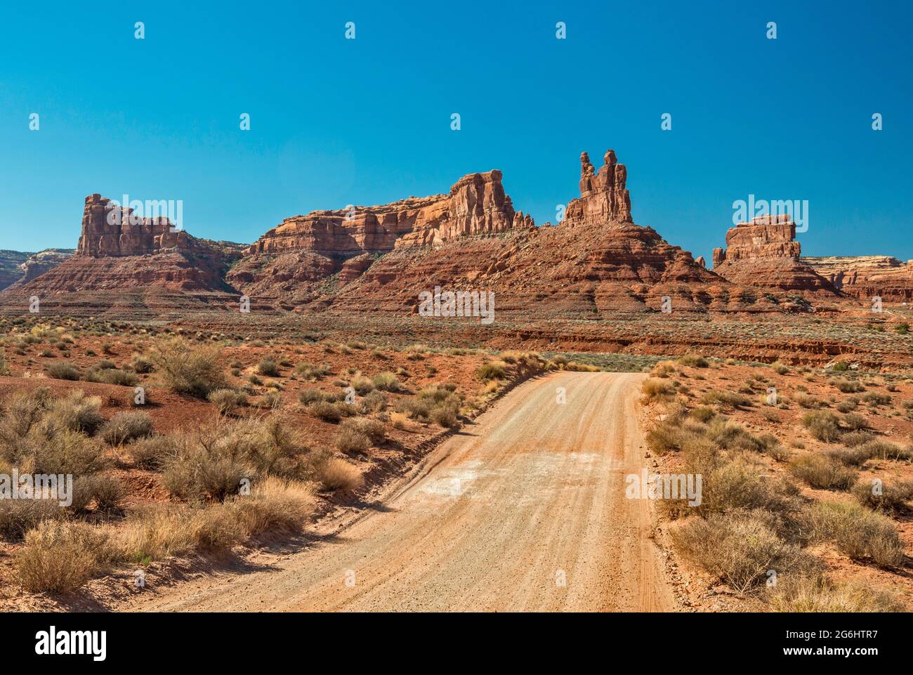 Sandstone towers in Valley of the Gods, Bears Ears National Monument (2016-2017), Utah, USA Stock Photo