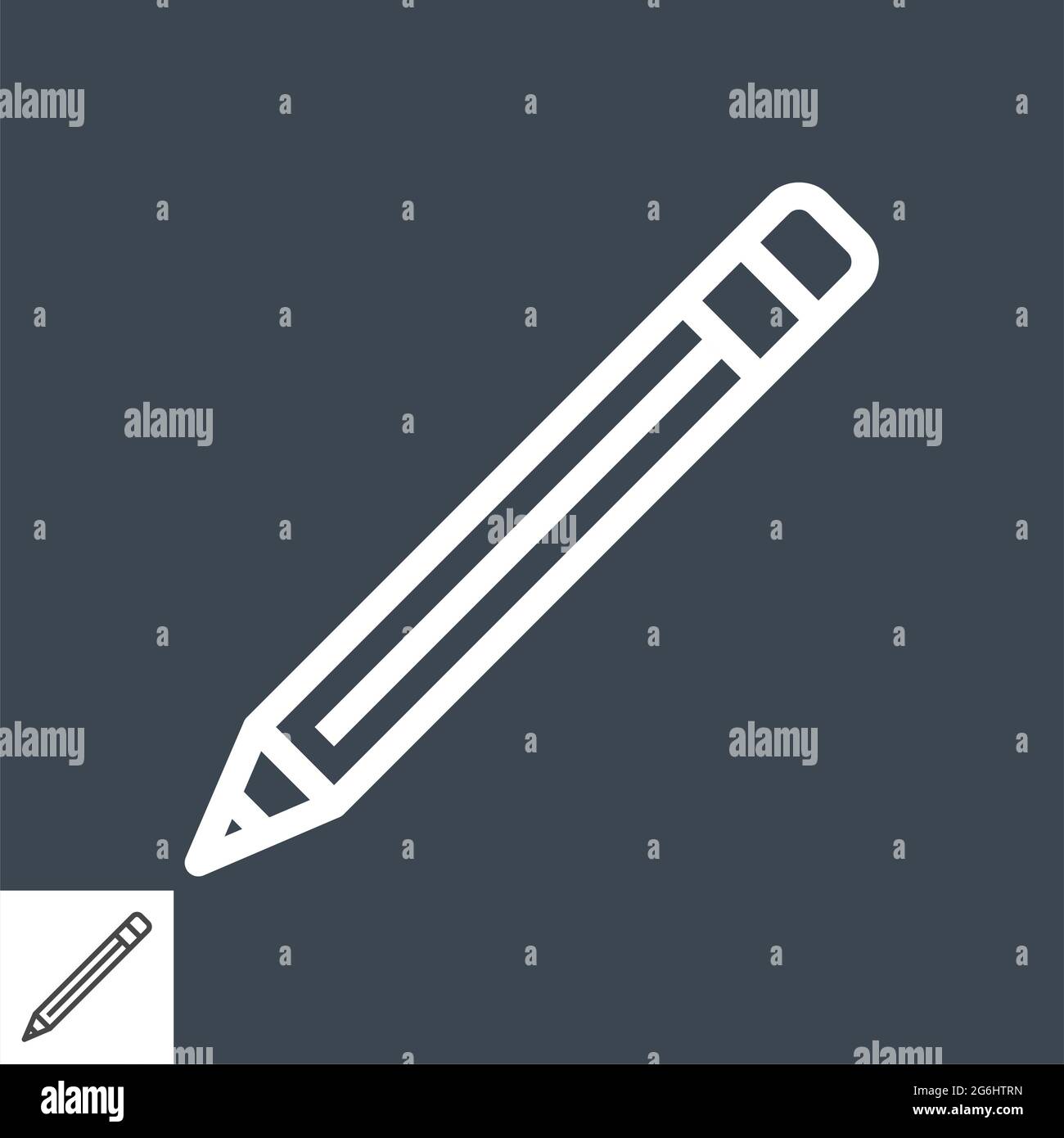 Pencil Related Vector Line Icon Stock Vector