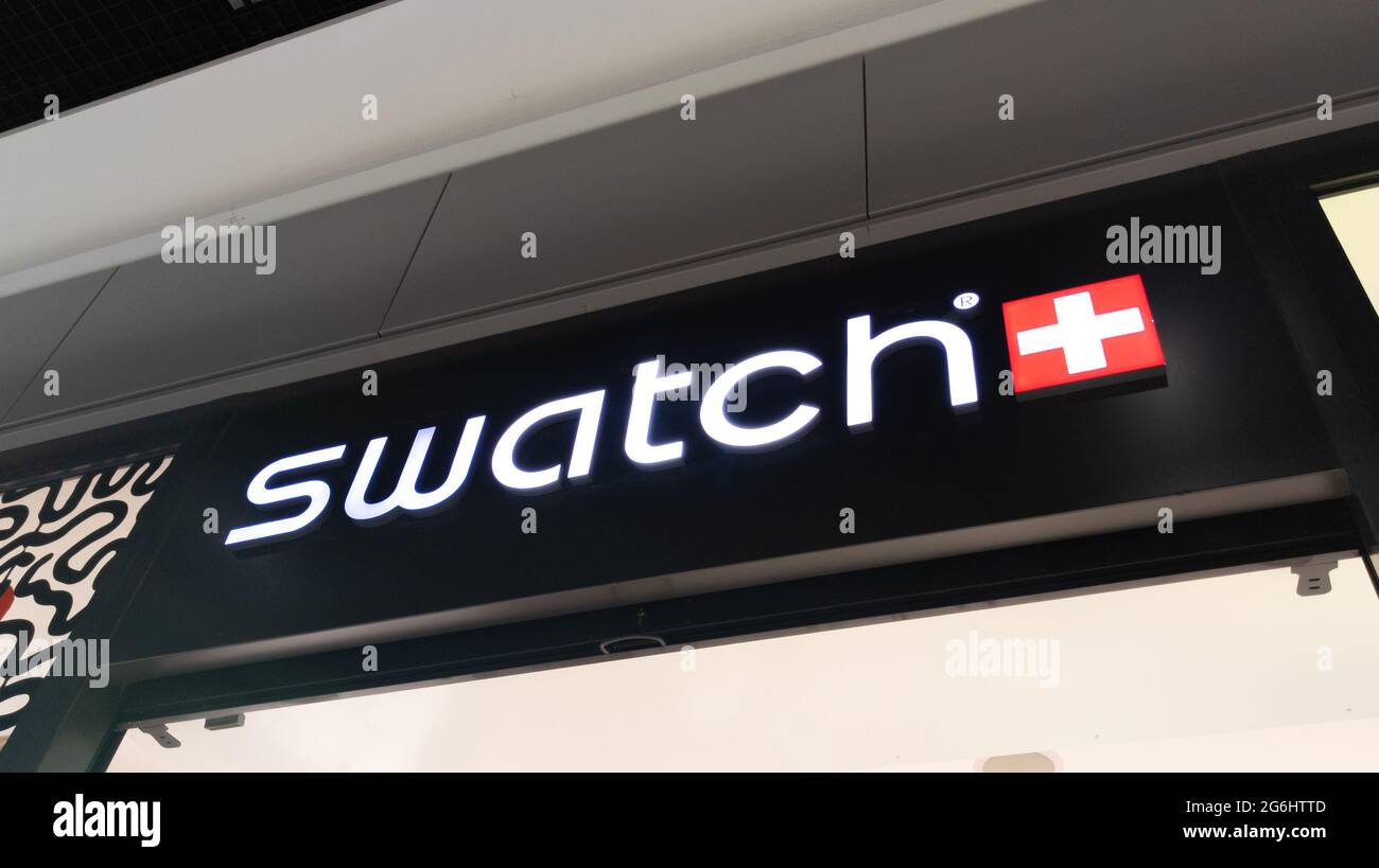 Bordeaux , Aquitaine France - 01 10 2021 : Swatch logo and text sign front  of store swiss watches brand shop Stock Photo - Alamy