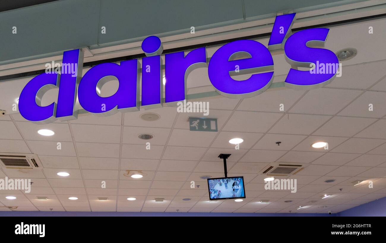 Bordeaux , Aquitaine  France - 01 10 2021 : claires store sign and brand text logo Claire's of shop retailer accessories and jewelry Stock Photo