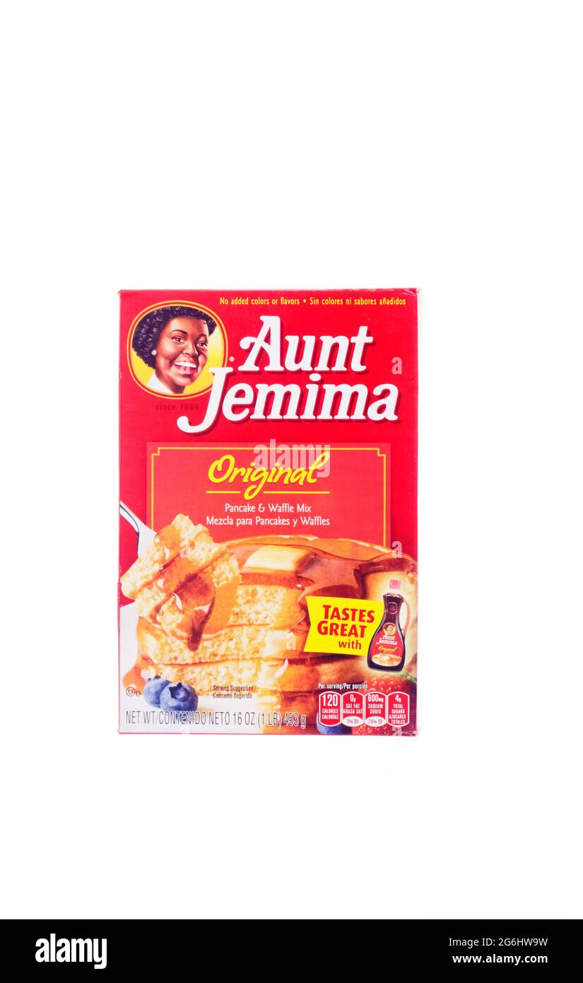 Aunt Jemima Pancake Mix Box Stock Photo