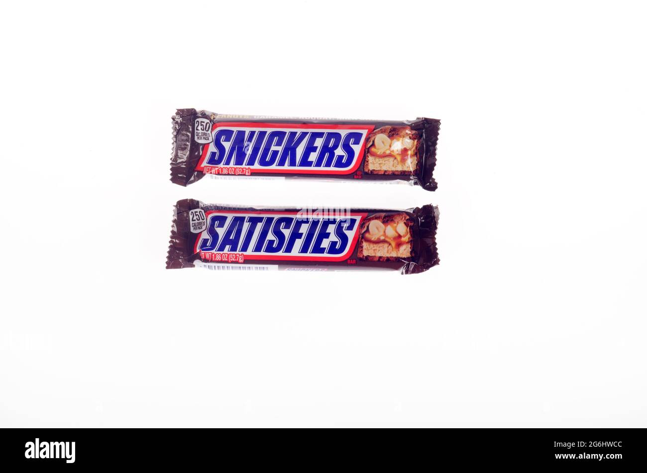 Snickers Satisfies Candy Bars Stock Photo