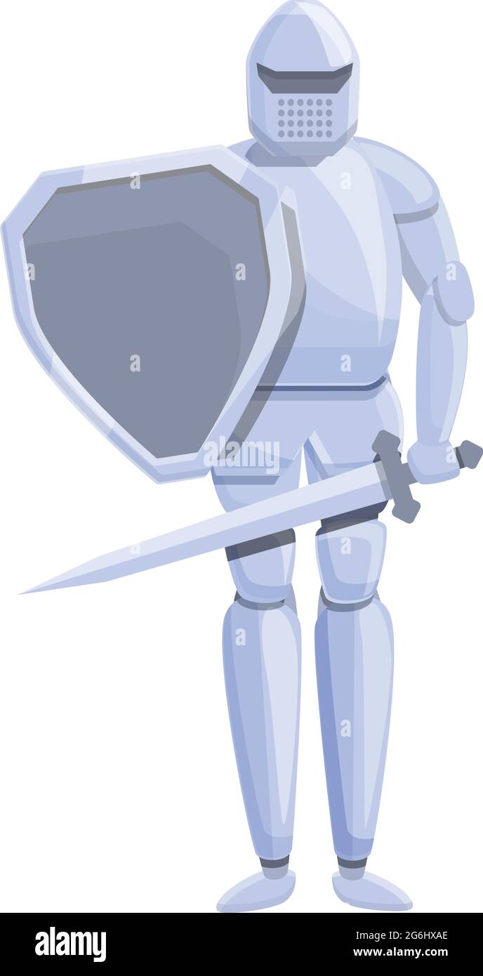 Armor knight icon cartoon vector. Medieval shield helmet. Warrior armour Stock Vector