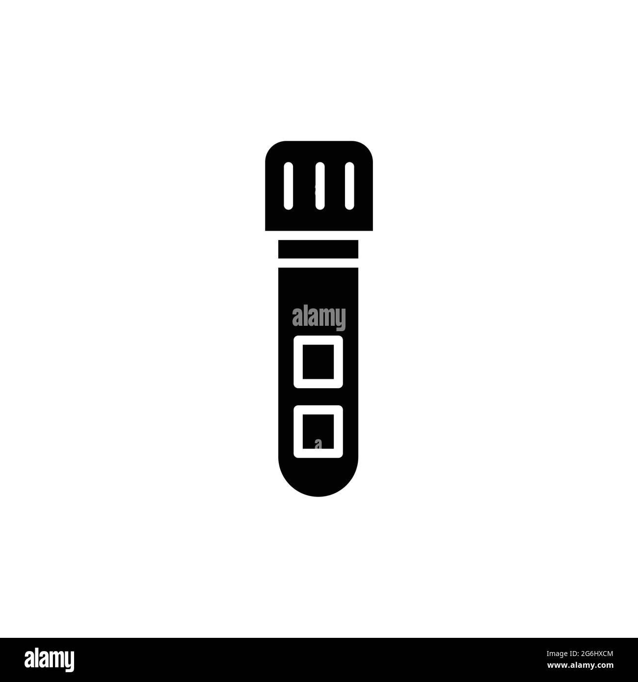 Laboratory tube with blood test color line icon. Isolated vector element. Outline pictogram for web page, mobile app, promo Stock Vector