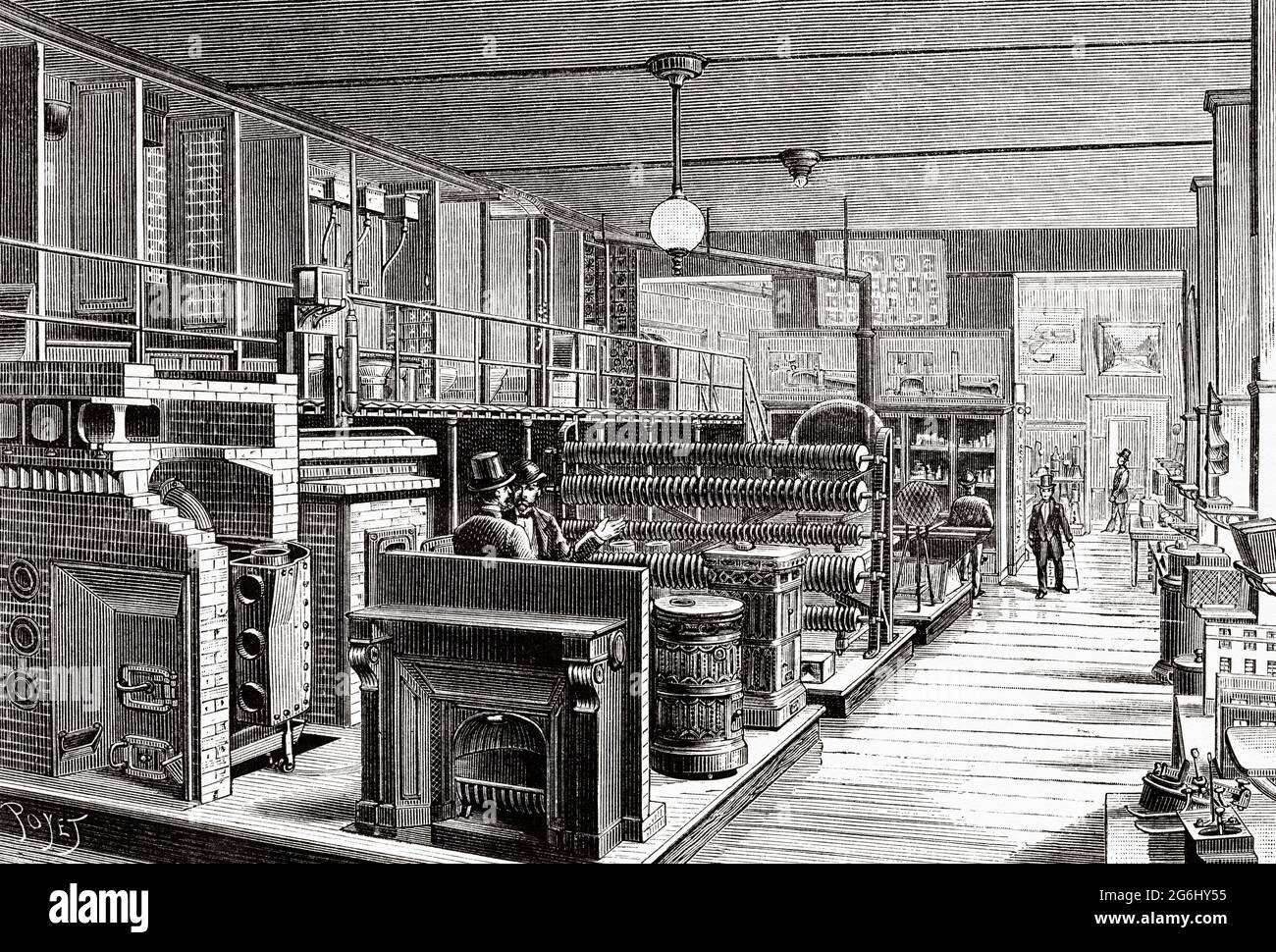 Museum of Hygiene at the Faculty of Medicine of Paris, France. Europe. Old 19th century engraved illustration from La Nature 1888 Stock Photo