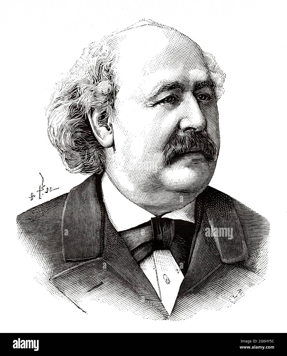 Jules Henri Debray (1827, Amiens - 1888, Paris) French chemist, France. Europe. Old 19th century engraved illustration from La Nature 1888 Stock Photo