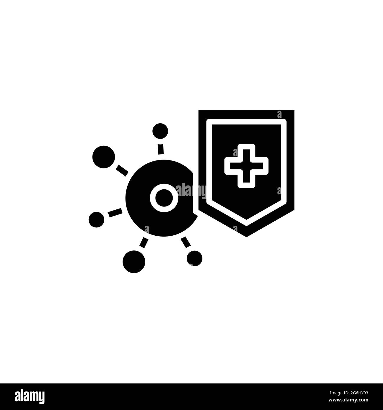 Virus protection color line icon. Isolated vector element. Outline pictogram for web page, mobile app, promo Stock Vector