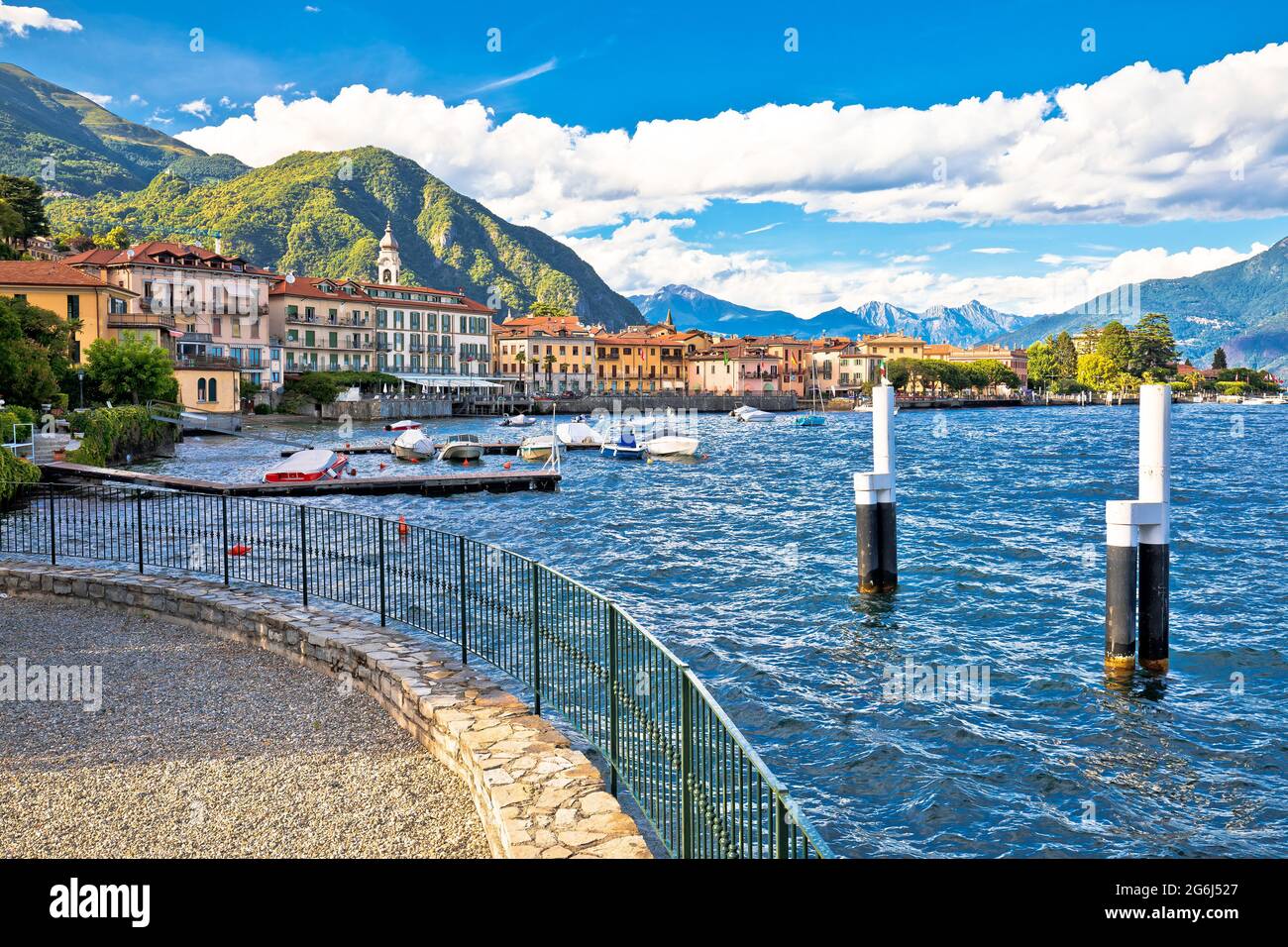 Town of Menaggio on Como lake waterfront view, Lombardy region of Italy Stock Photo