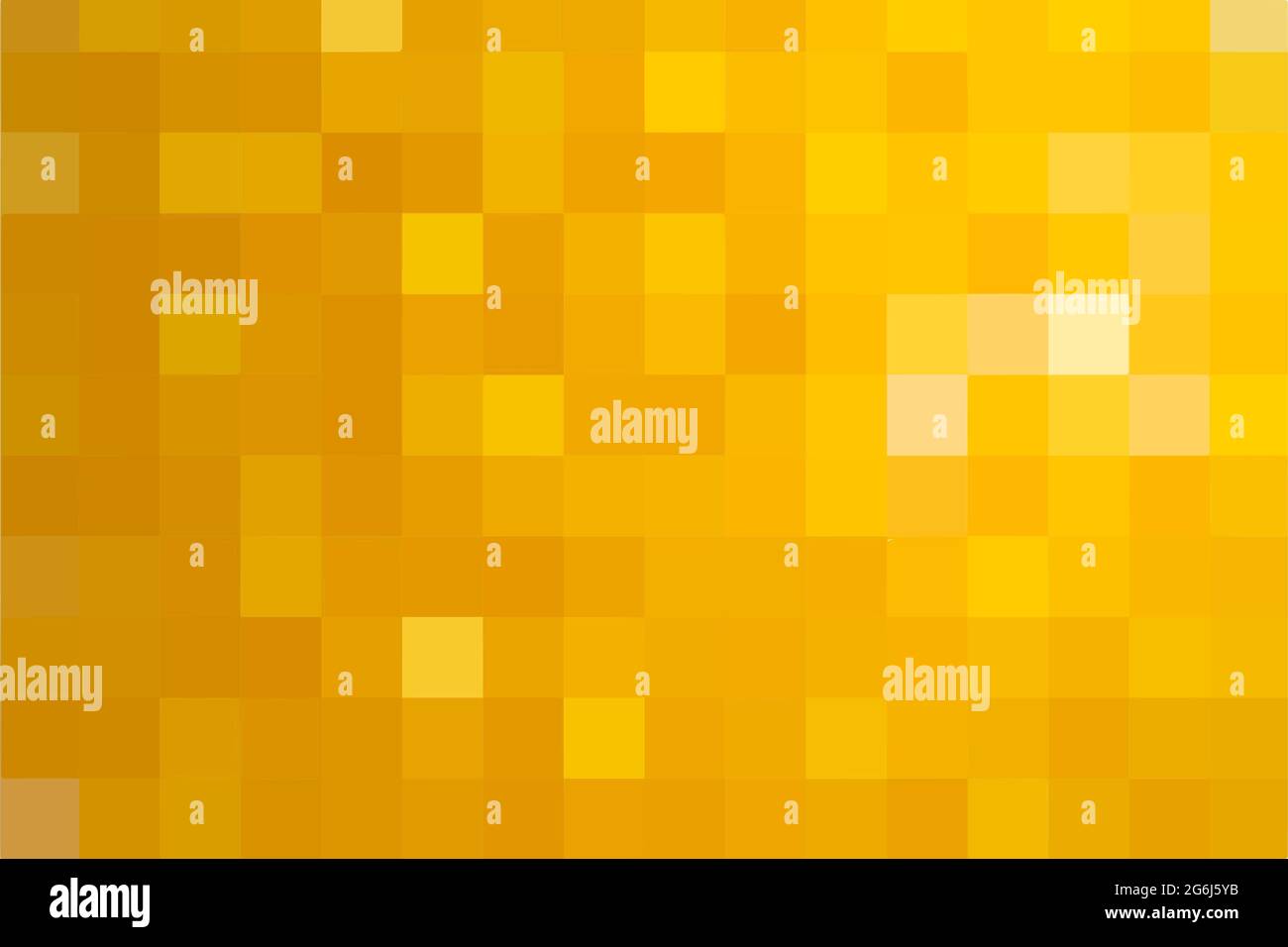 Abstract pixel yellow background. Gold geometric texture from squares. Vector pattern of square yellow pixels Stock Vector