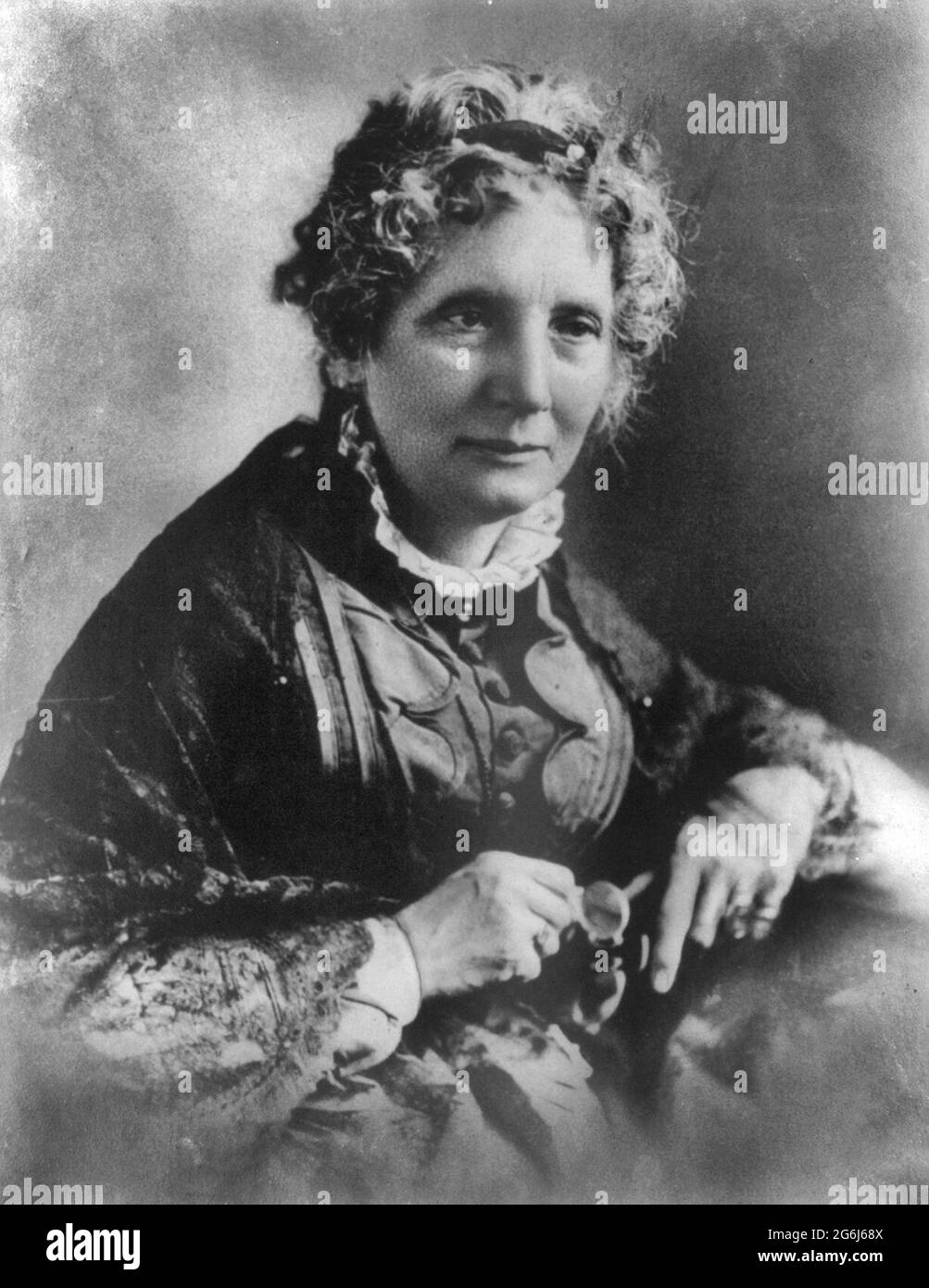 Harriet Beecher Stowe, 1811-1896 - Portrait, head and shoulders, facing right., circa 1880 Stock Photo