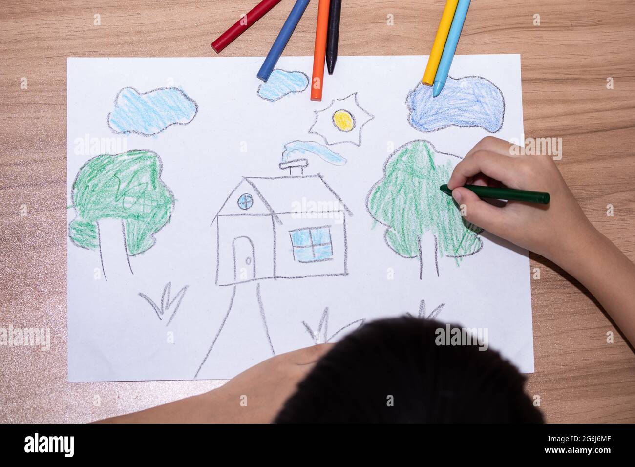 little kid drawing of house