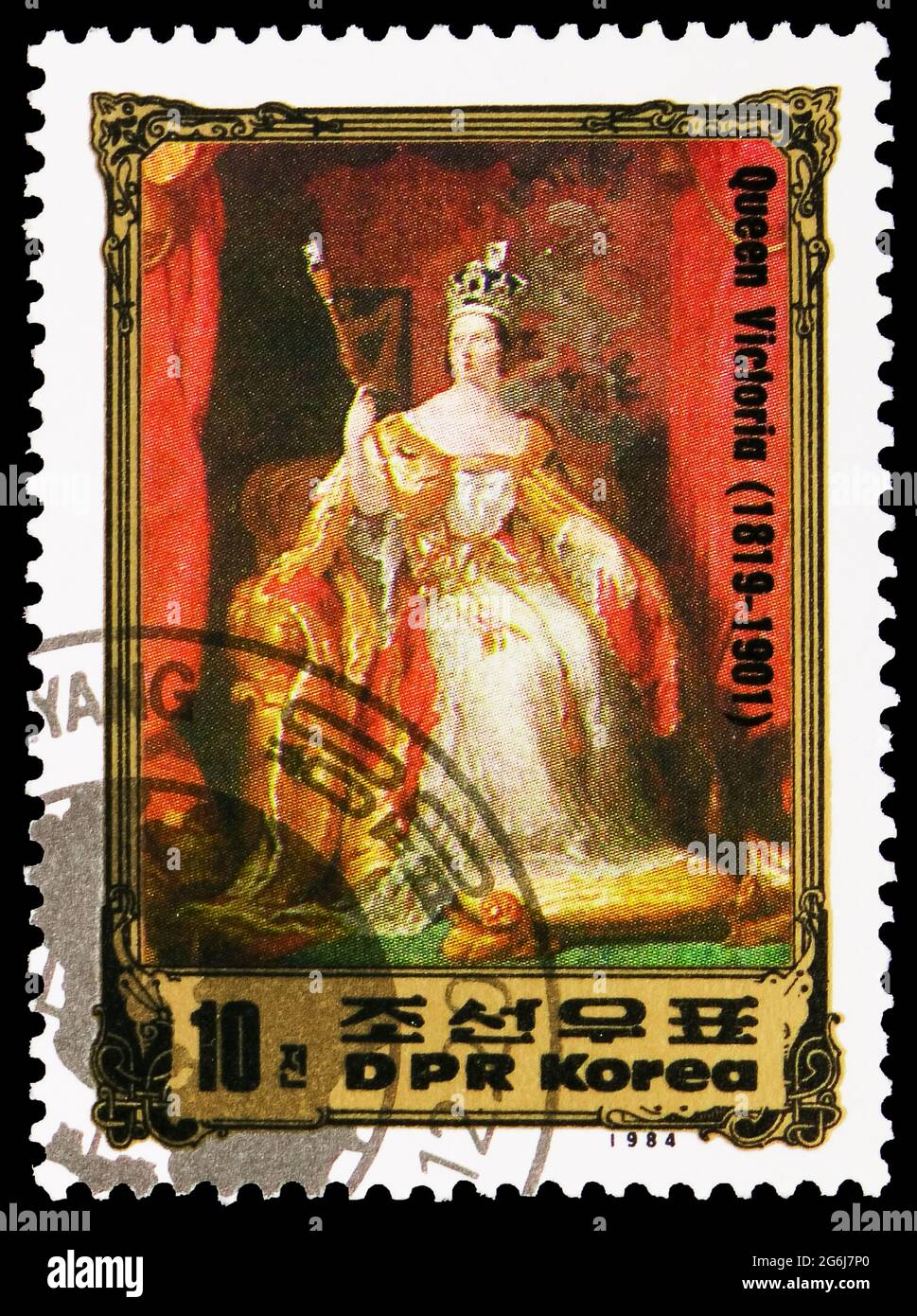 MOSCOW, RUSSIA - MARCH 21, 2020: Postage stamp printed in Korea shows Queen Victoria of England 1819-1901, Portraits of European Rulers serie, circa 1 Stock Photo