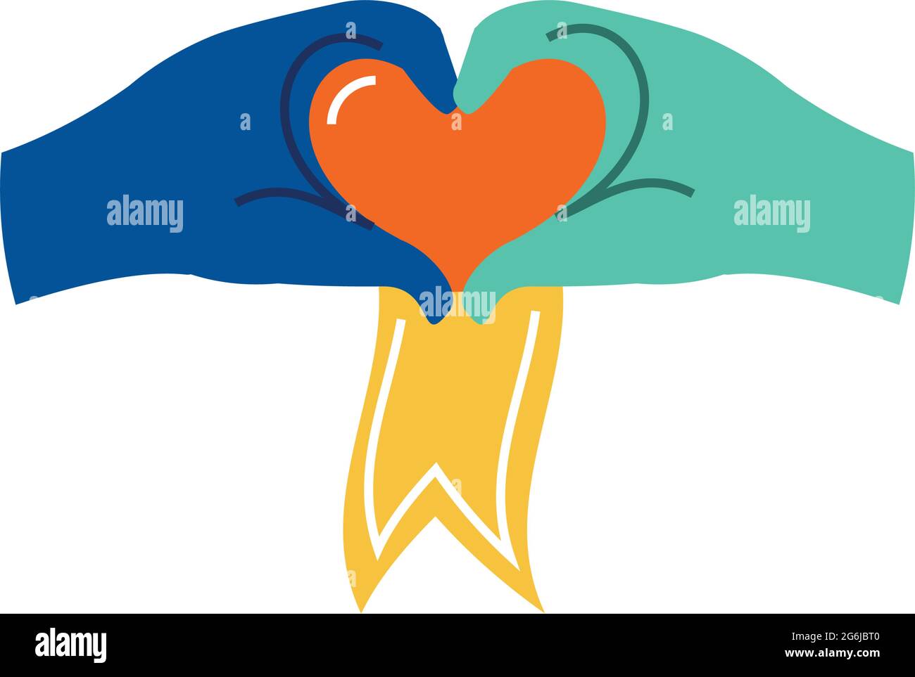 Two hands making heart shape Stock Vector Images - Alamy