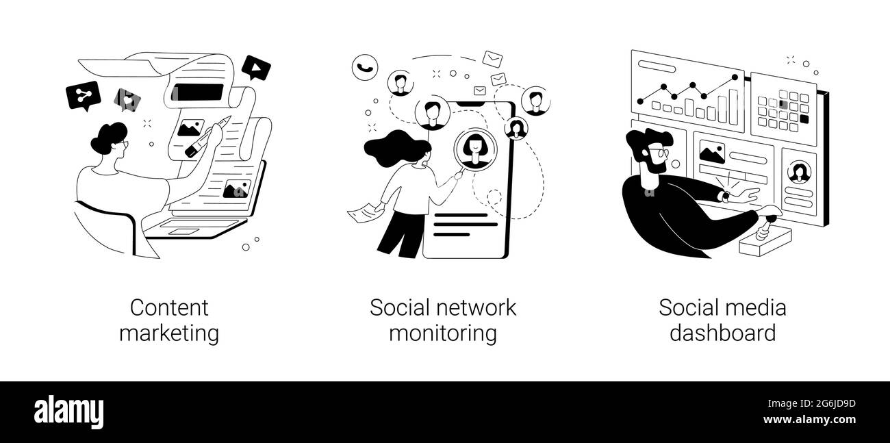 SMM strategy abstract concept vector illustrations Stock Vector Image