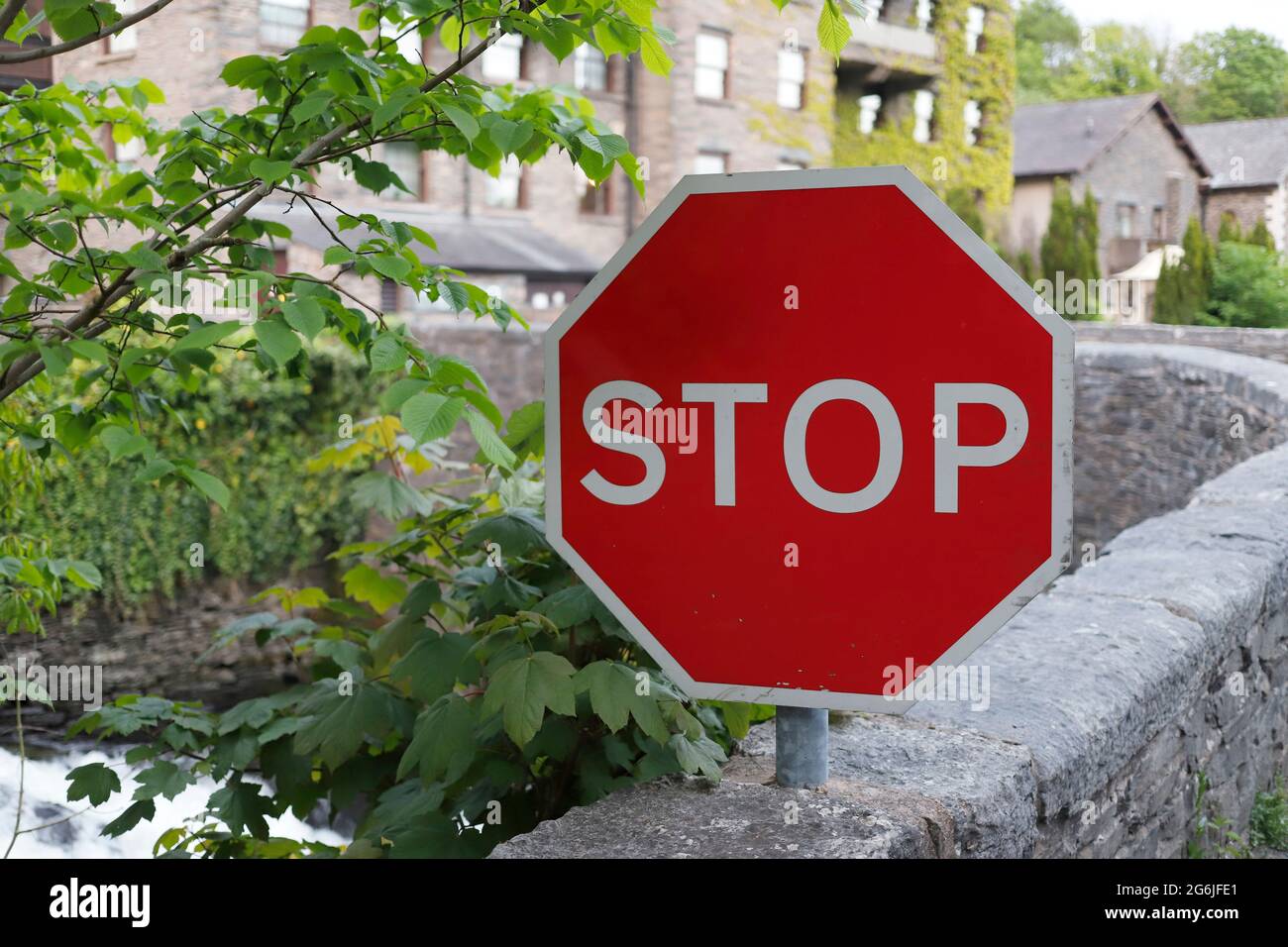 Octagonal Road Traffic Stop Sign Stock Photo
