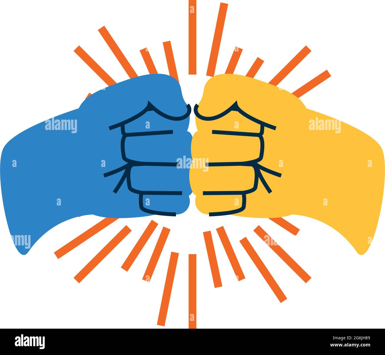 two fists together Stock Vector
