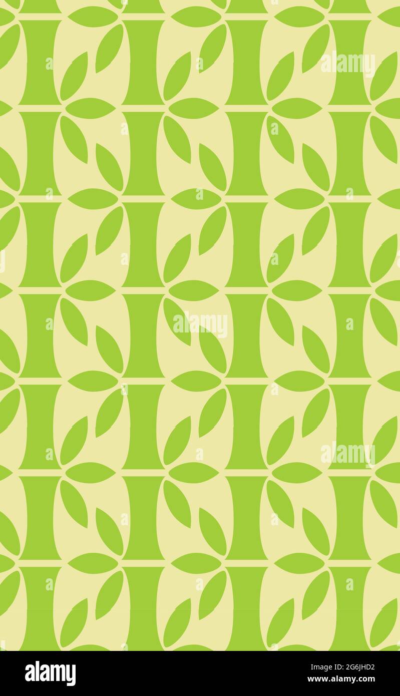Seamless vertical pattern, realistic bamboo stems - Vector illustration Stock Vector