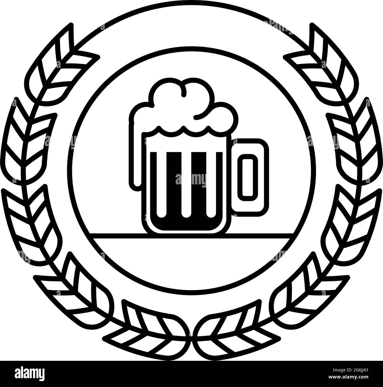 beer glass emblem Stock Vector