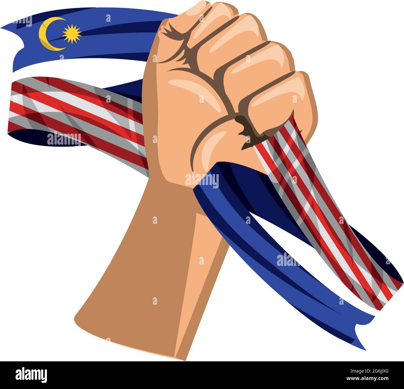 hand with malaysia flag Stock Vector