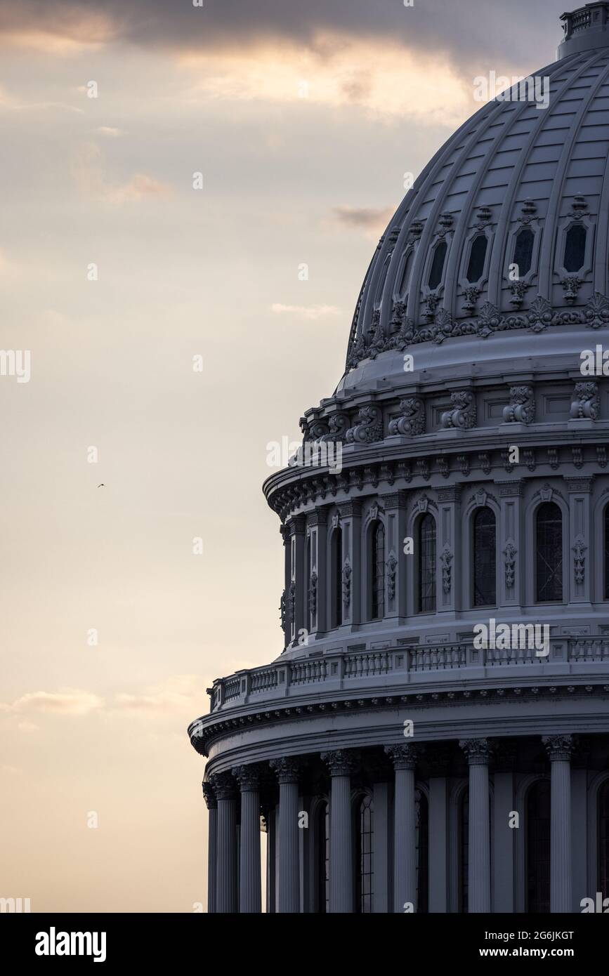 Close up of the United States Capitol Dome Stock Photo