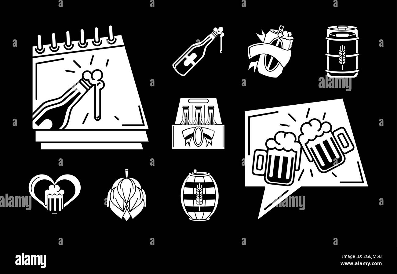 international beer day set Stock Vector Image & Art - Alamy