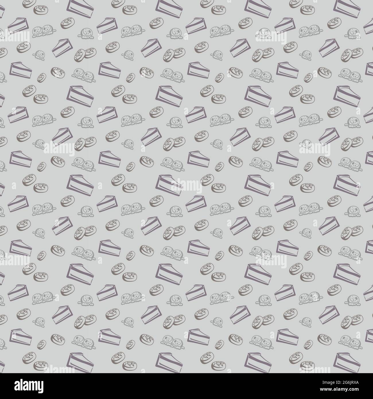 Seamless pattern, various sweets and drinks - Vector illustration Stock Vector