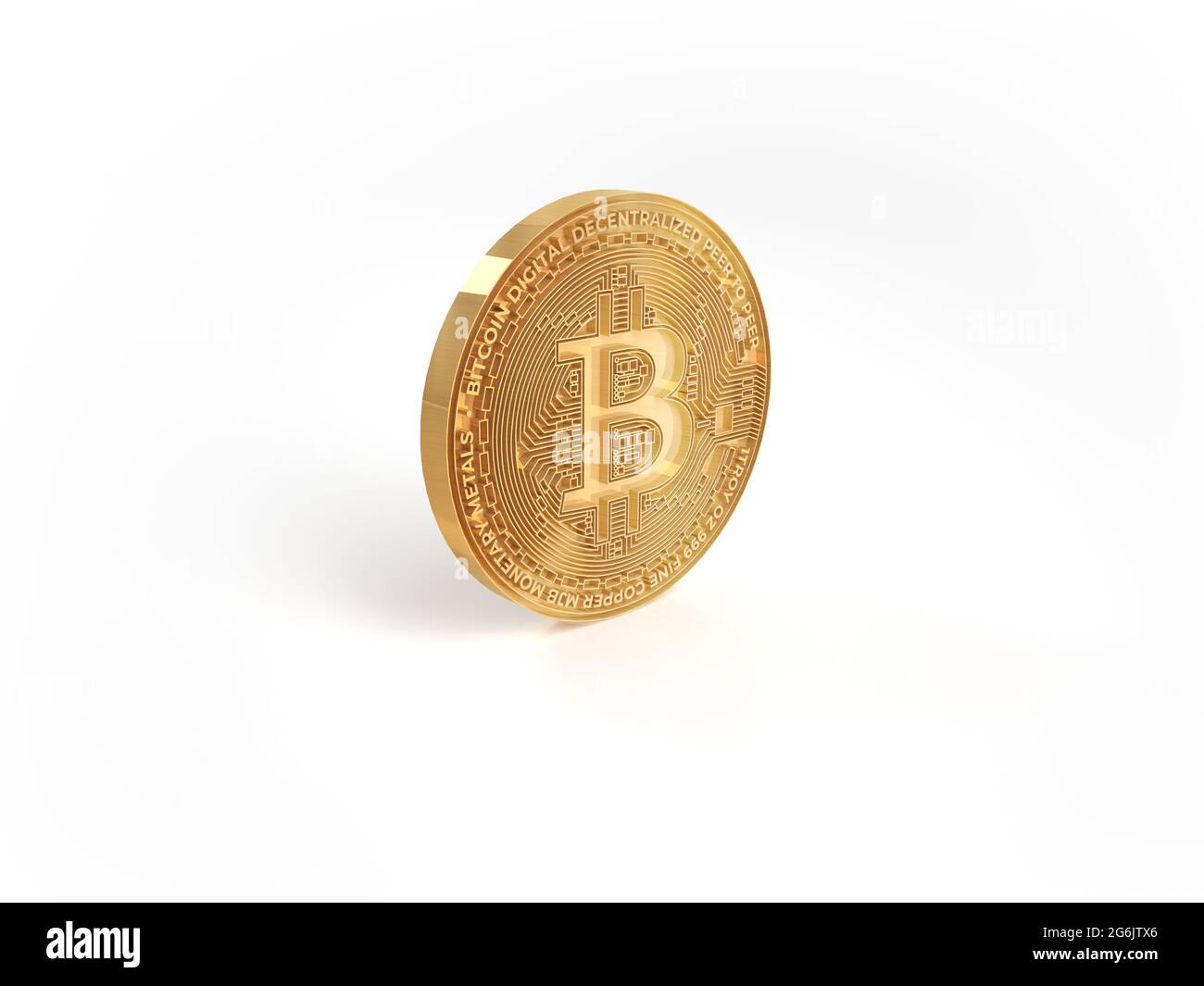 Golden bitcoin coin crypto money isolated on white background Stock Photo -  Alamy