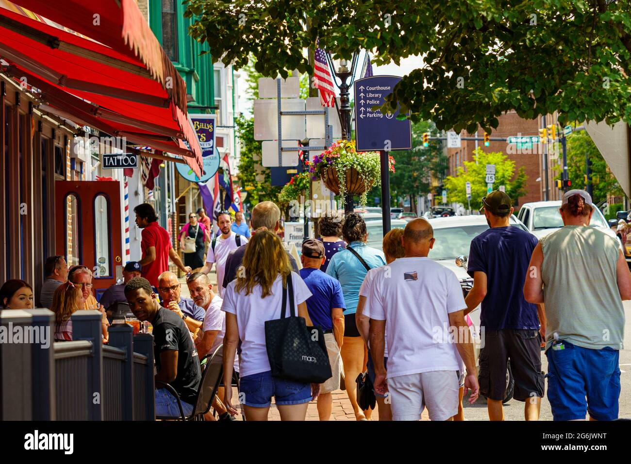 Gettysburg, PA, USA July 4, 2021 A view of the downtown area in the