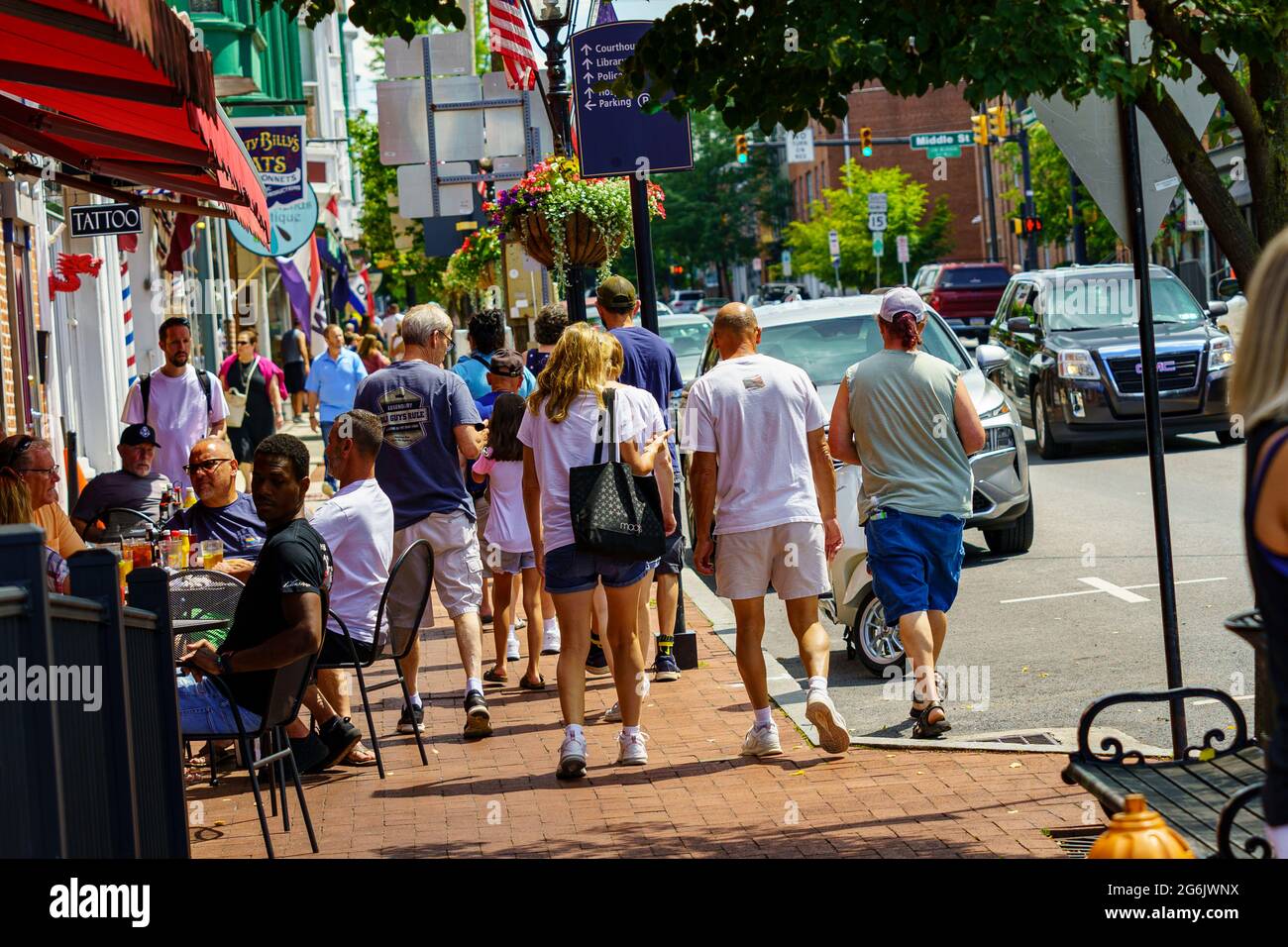 Gettysburg, PA, USA July 4, 2021 A view of the downtown area in the