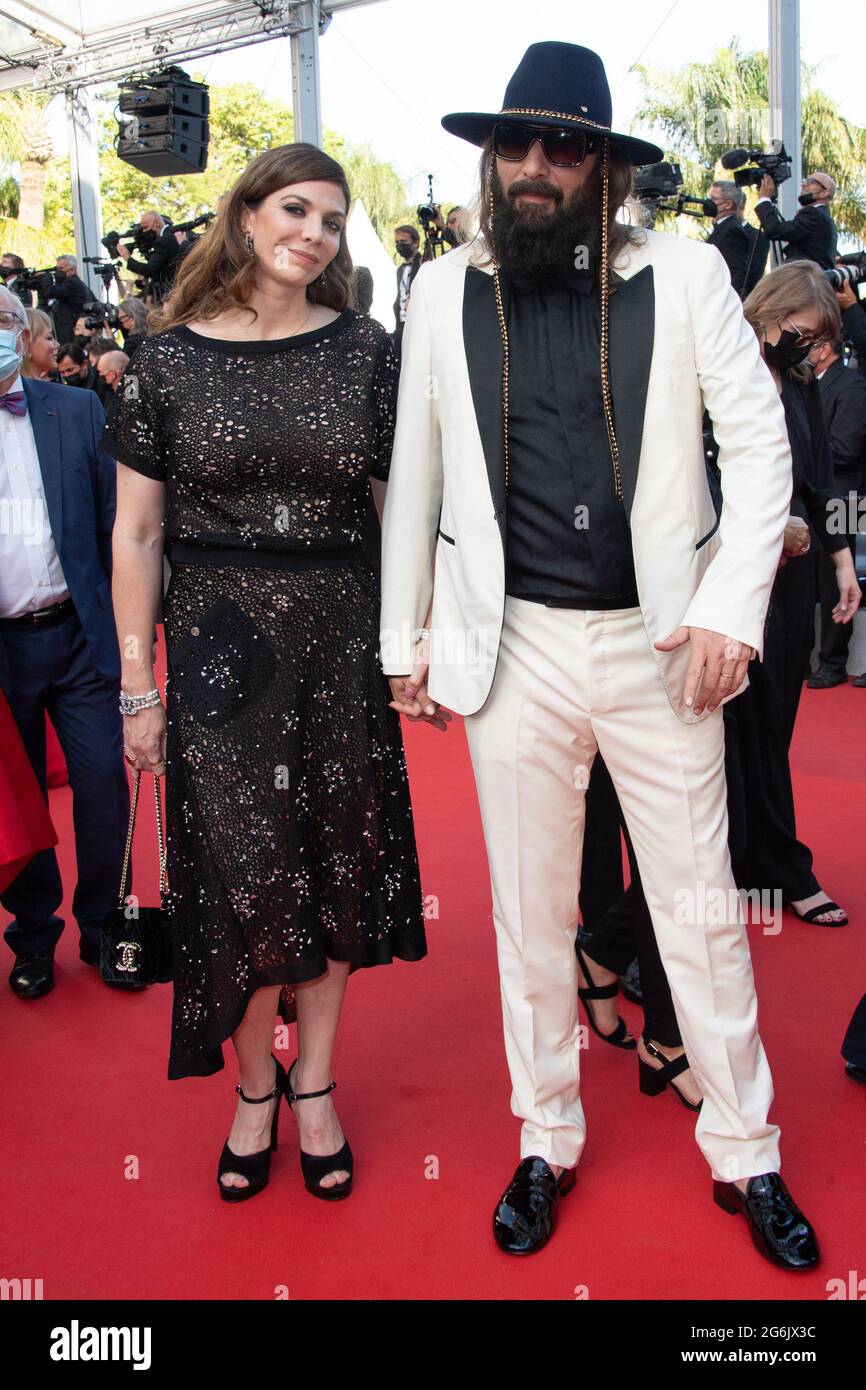 Cannes, France. 06 July 2021, Amandine Martinon and Sebastien Tellier attending the Opening Red Carpet and Annette Premiere as part of the 74th Cannes International Film Festival in Cannes, France on July 06, 2021. Photo by Aurore Marechal/ABACAPRESS.COM Stock Photo