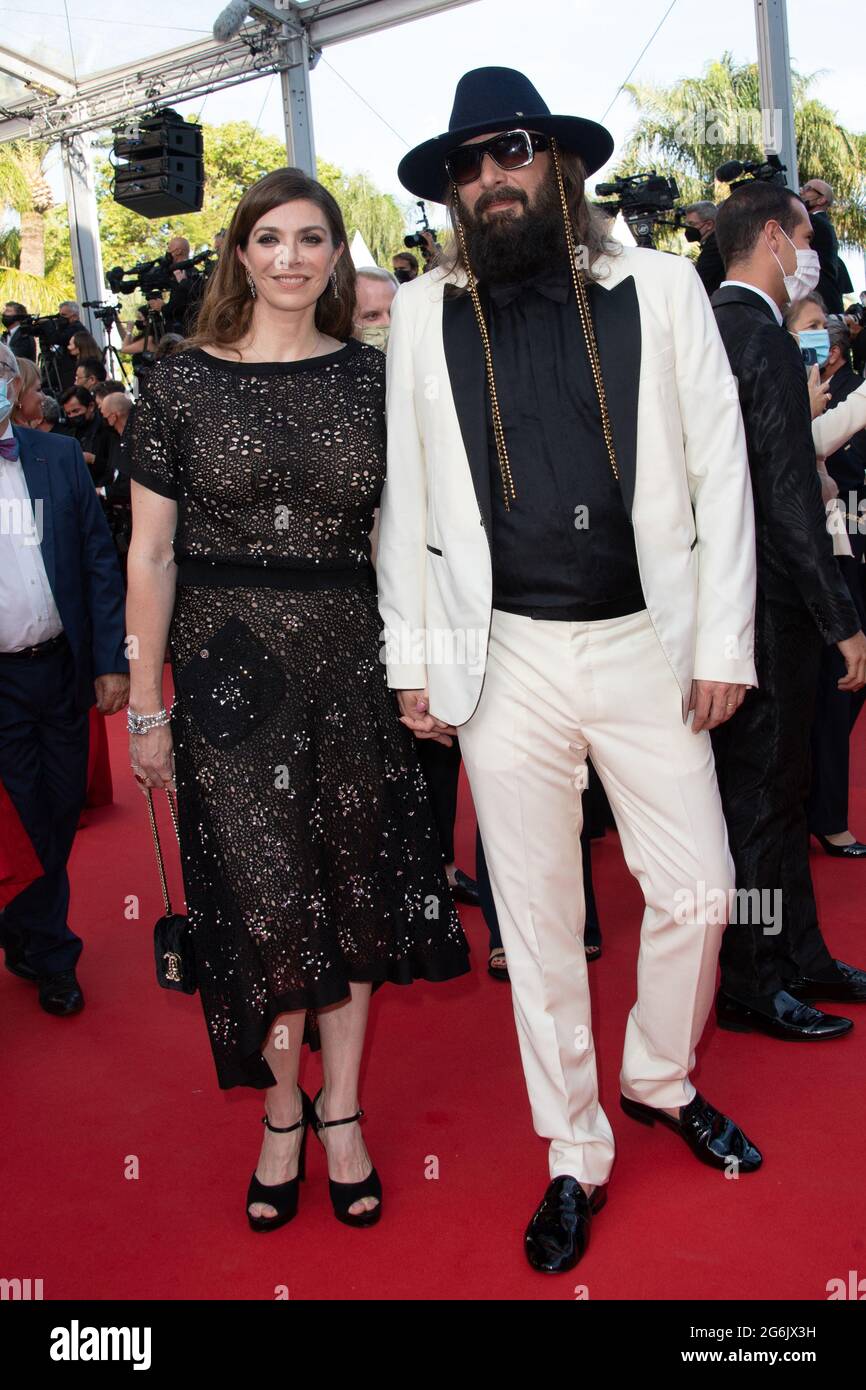 Cannes, France. 06 July 2021, Amandine Martinon and Sebastien Tellier attending the Opening Red Carpet and Annette Premiere as part of the 74th Cannes International Film Festival in Cannes, France on July 06, 2021. Photo by Aurore Marechal/ABACAPRESS.COM Stock Photo
