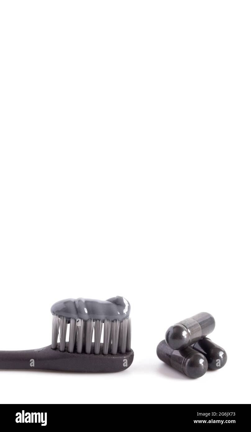 A Black Toothpaste with Capsule of Activated Charcoal Stock Photo Alamy