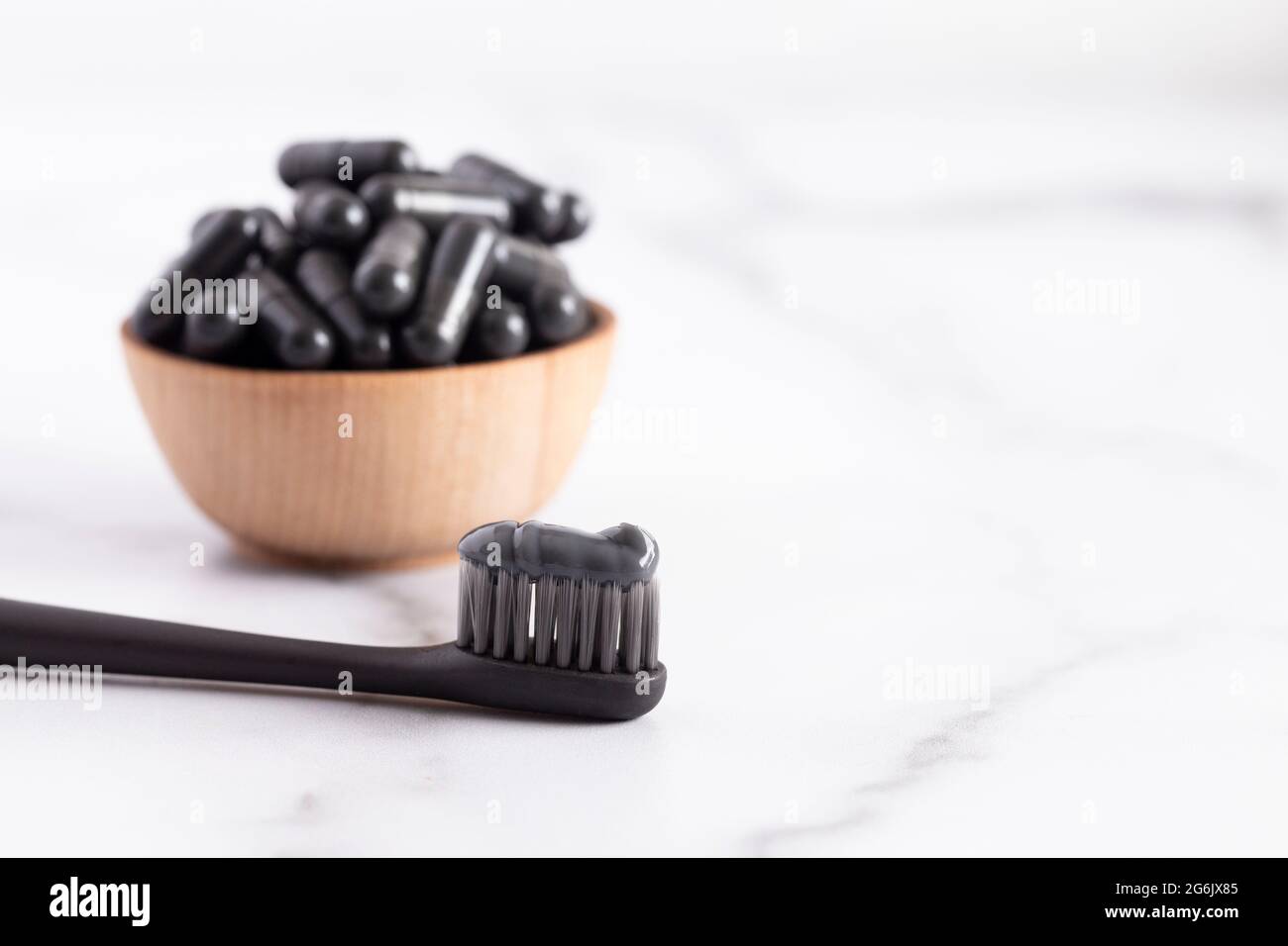 A Black Toothpaste with Capsule of Activated Charcoal Stock Photo Alamy