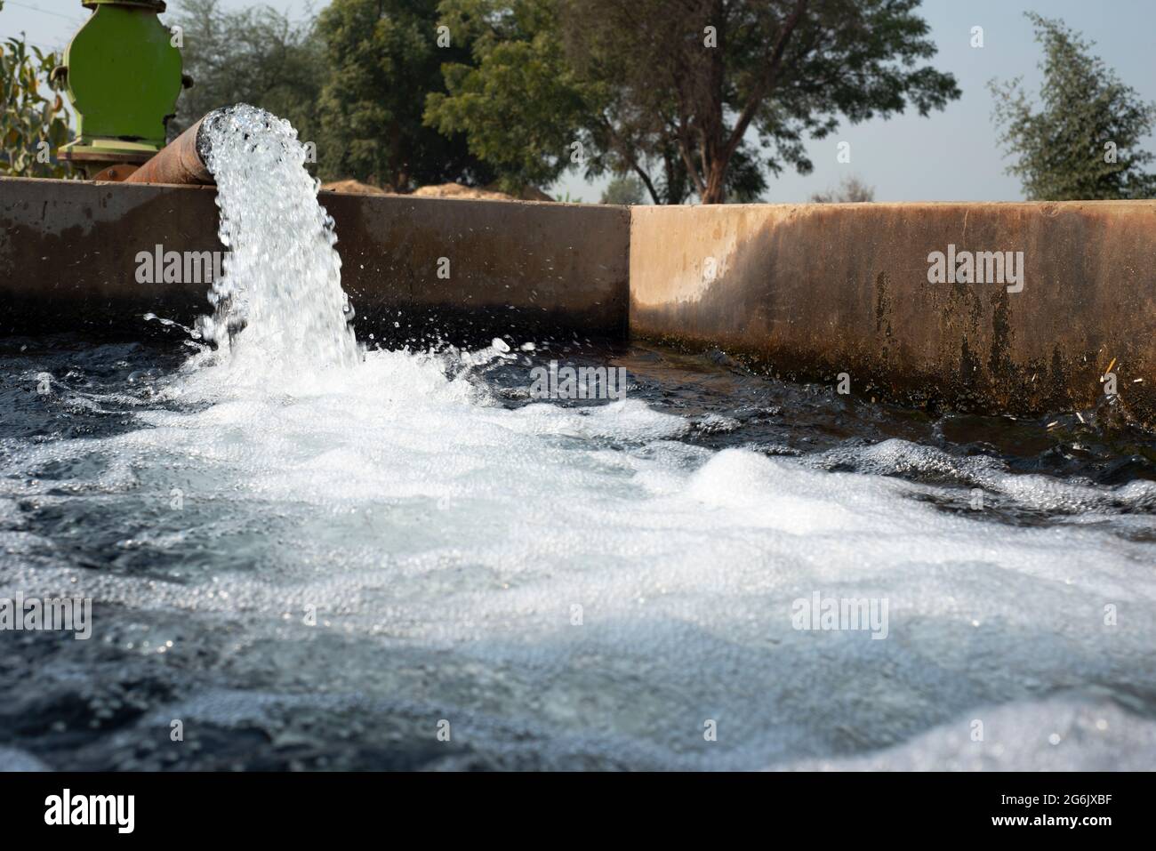 Turbine Pump, Field Irrigation system in Pakpattan District, Punjab, Pakistan Stock Photo