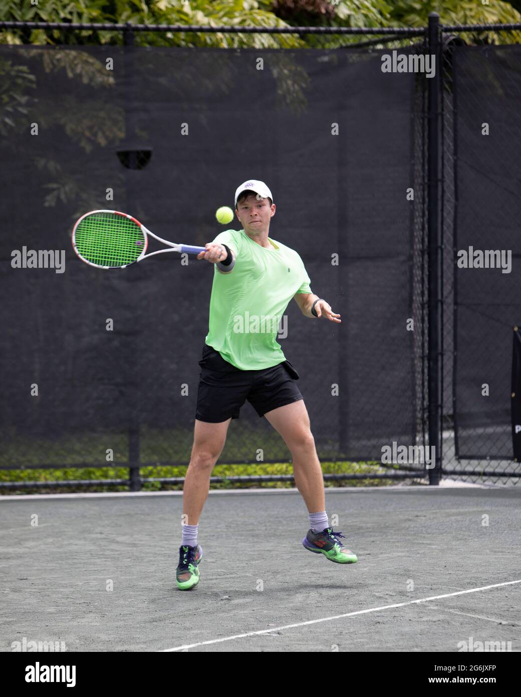 Tennis player Stefan Kozlov plays at the Midtown Athletic Club Tennis  Tournament at Weston Florida on July 5th, 2021 Stock Photo - Alamy