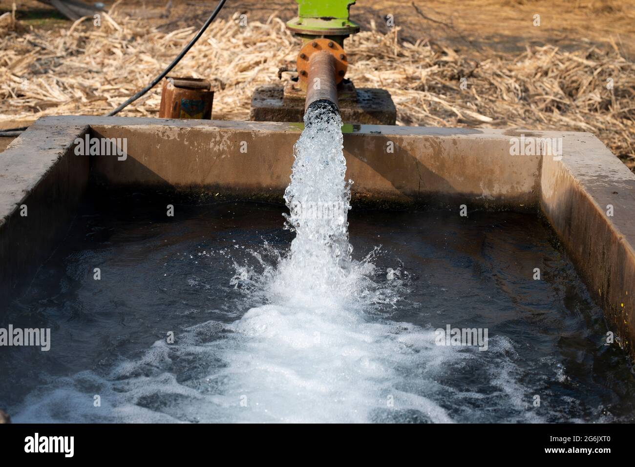 Turbine Pump, Field Irrigation system in Pakpattan District, Punjab, Pakistan Stock Photo