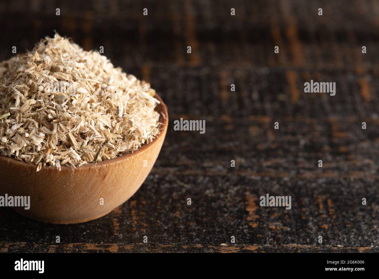 Dried Marshmallow Root Herb in a Wooden Bowl Stock Photo Alamy