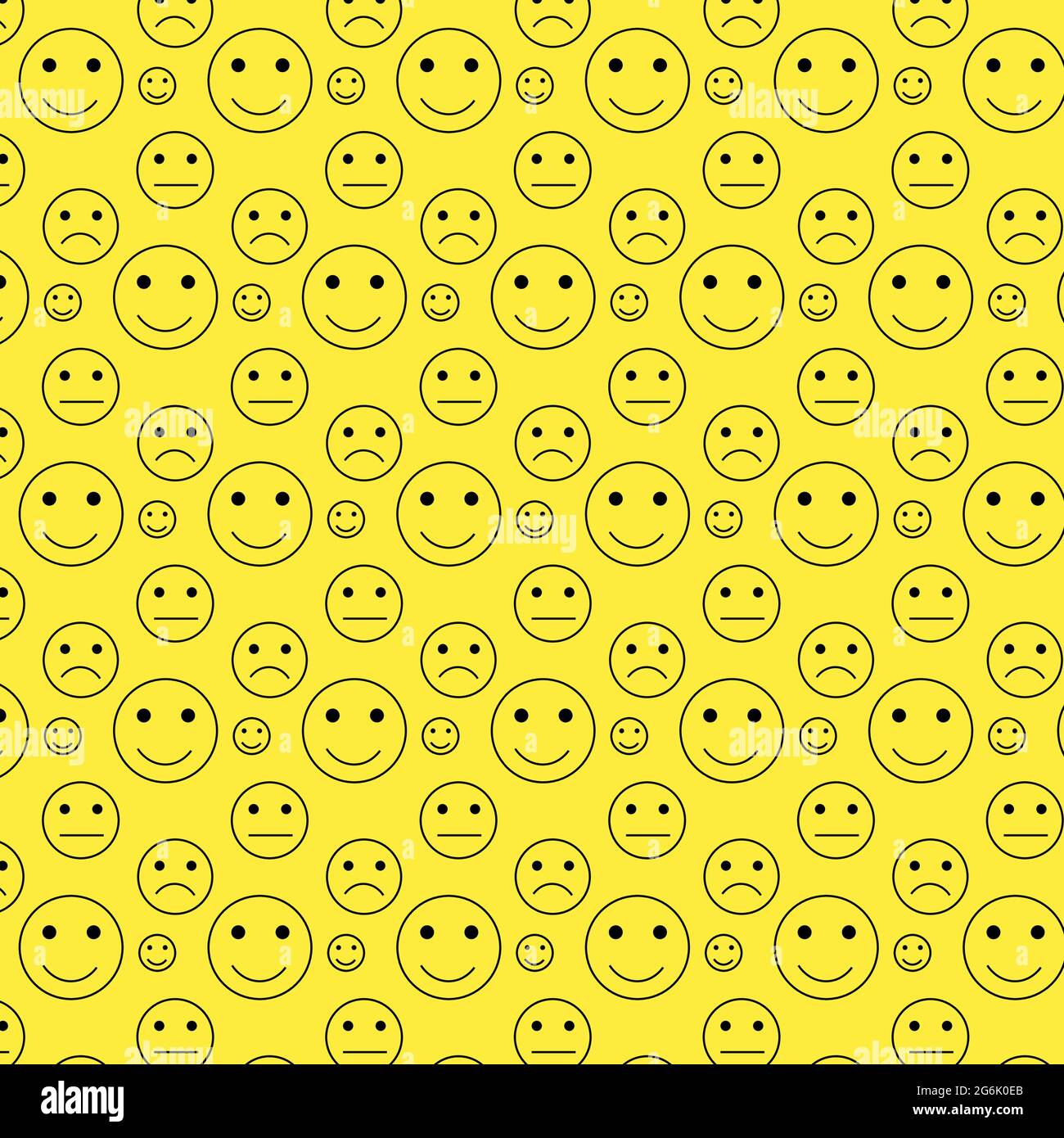 Seamless pattern, emoticons expressing different emotions - Vector ...