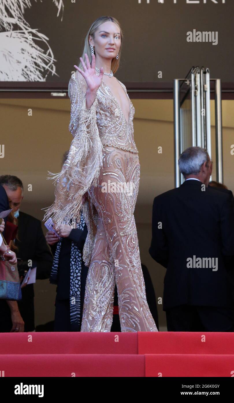 Cannes, France. 06th July, 2021. Candice Swanepoel arrives on the red