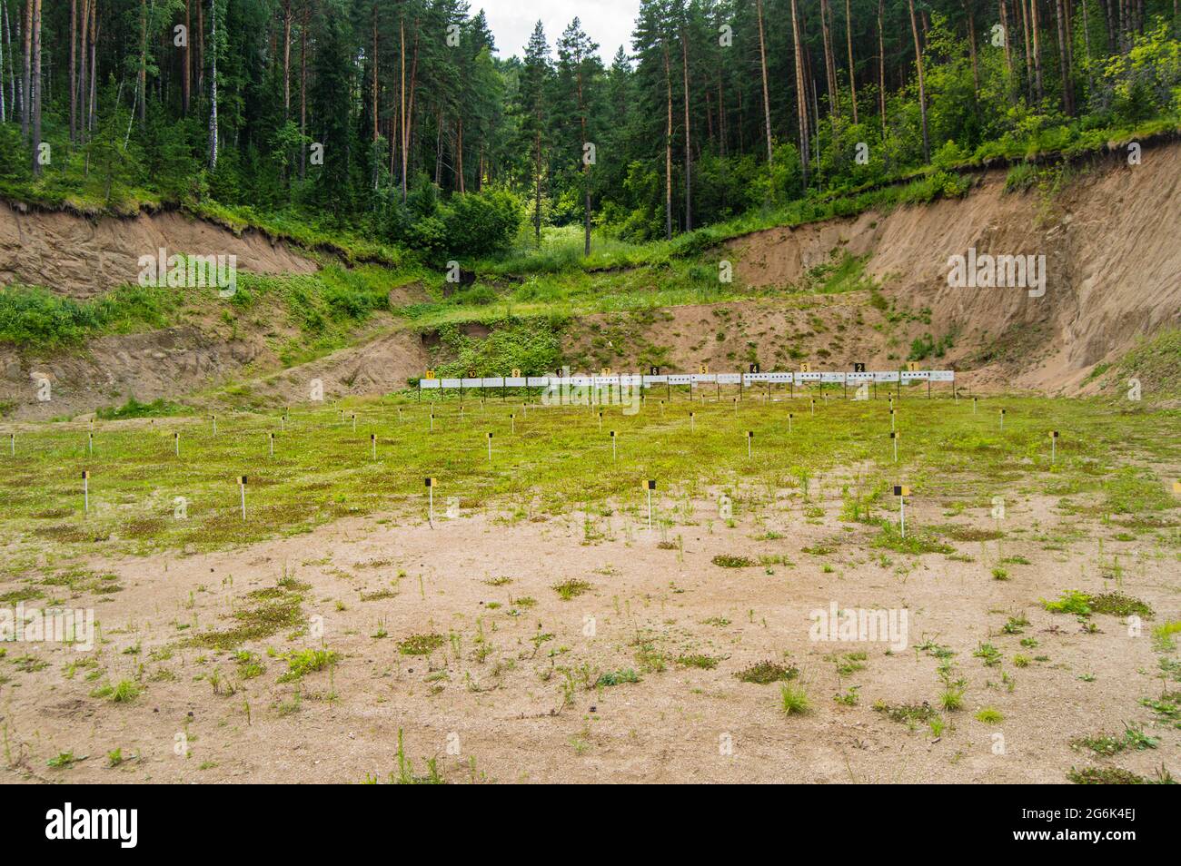 Sports frontier at a training shooting range in the middle of the ...