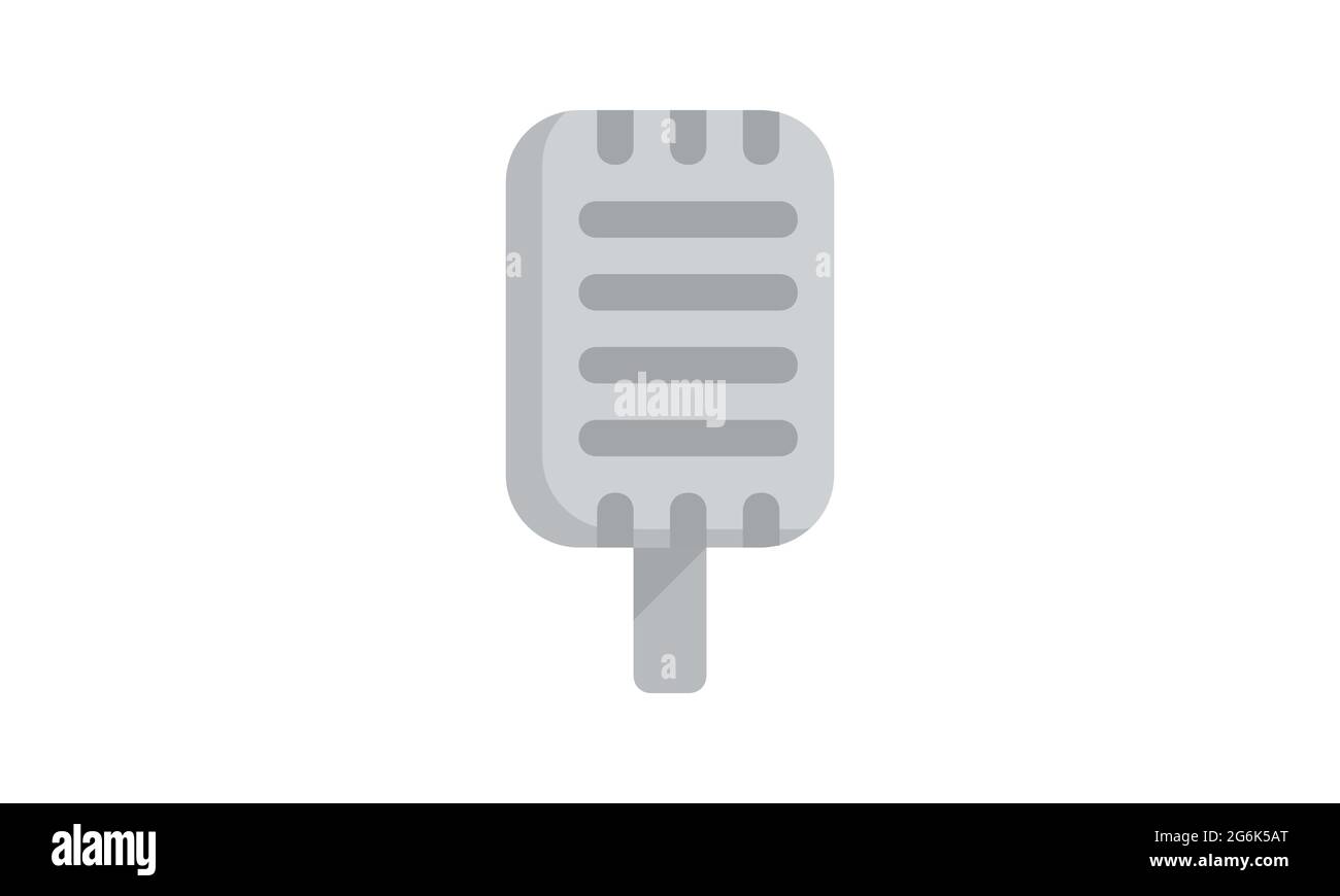 Microphone icon flat style vector image Stock Vector