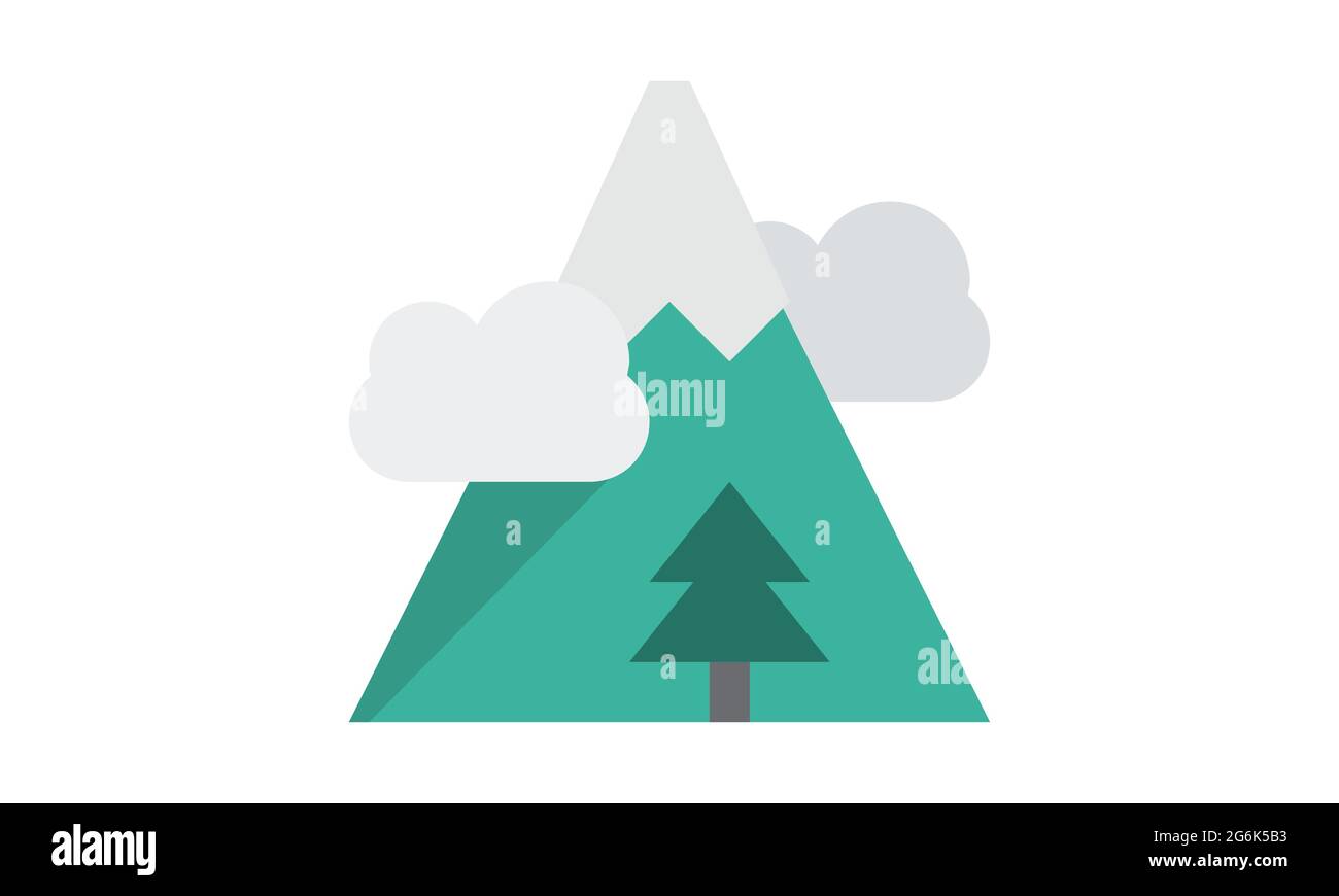 Mountain icon on white background vector image Stock Vector