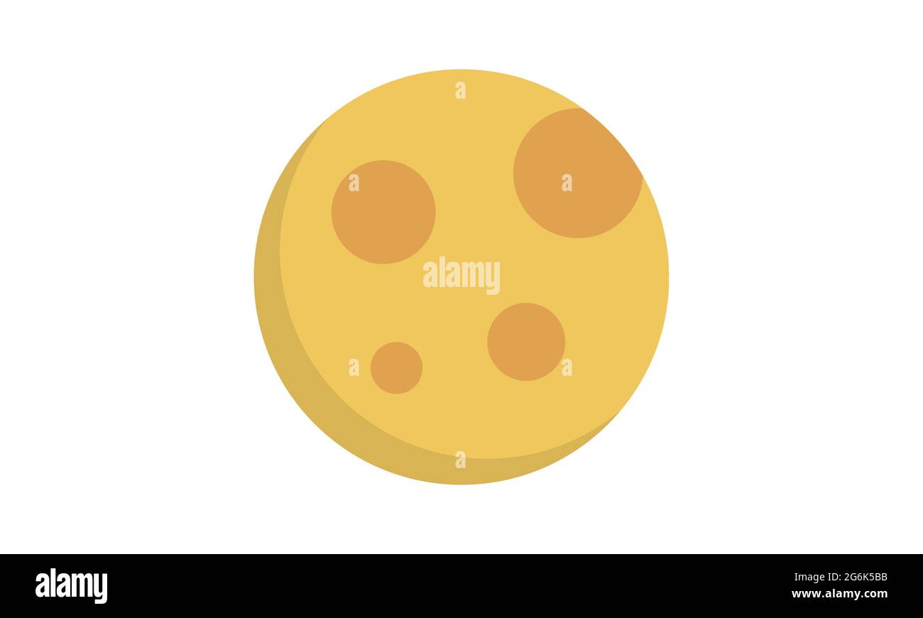full moon icon over white background, flat style, vector illustration Stock Vector