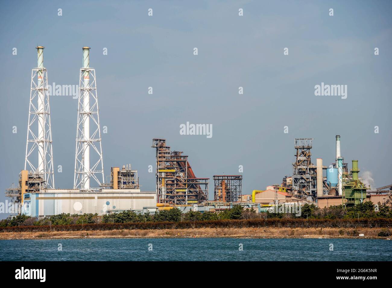 March 13, 2018-Pohang, South Korea-A General view of POSCO Steel Plant ...