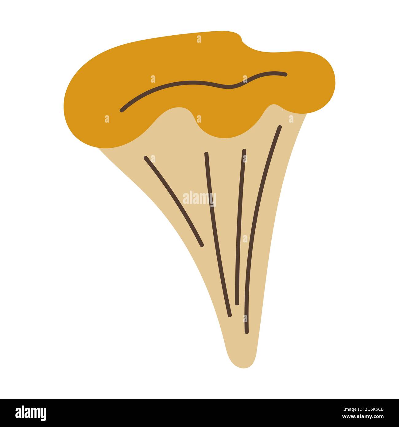 Chanterelle mushroom flat style forest element ico Stock Vector