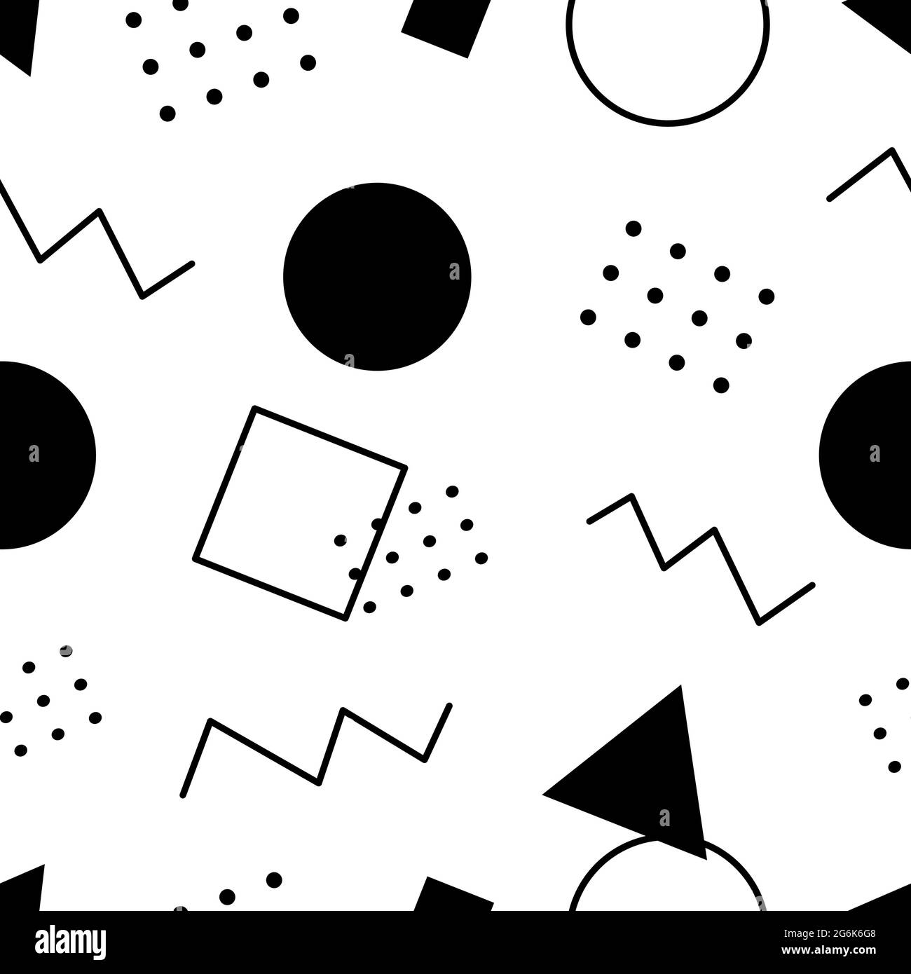 Seamless pattern, various geometric shapes on a white background ...