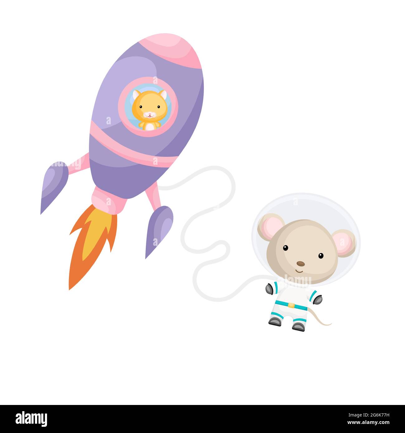 gallop hope Social studies Cute little hamster flying in violet rocket. Cartoon mouse character in  space costume with rocket on white background. Design for baby shower,  invitat Stock Vector Image & Art - Alamy