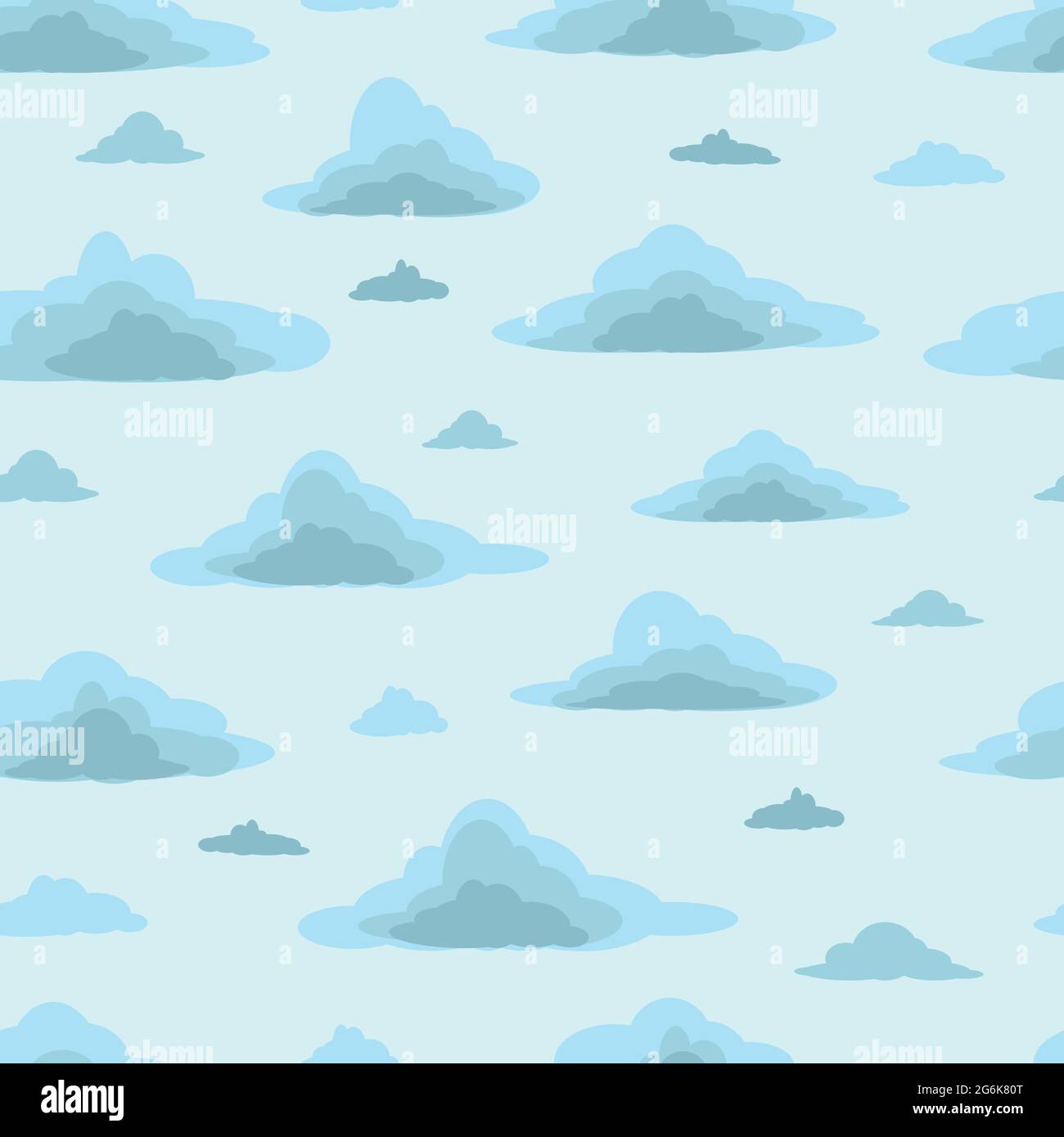 Seamless background pattern, different white clouds - Vector ...