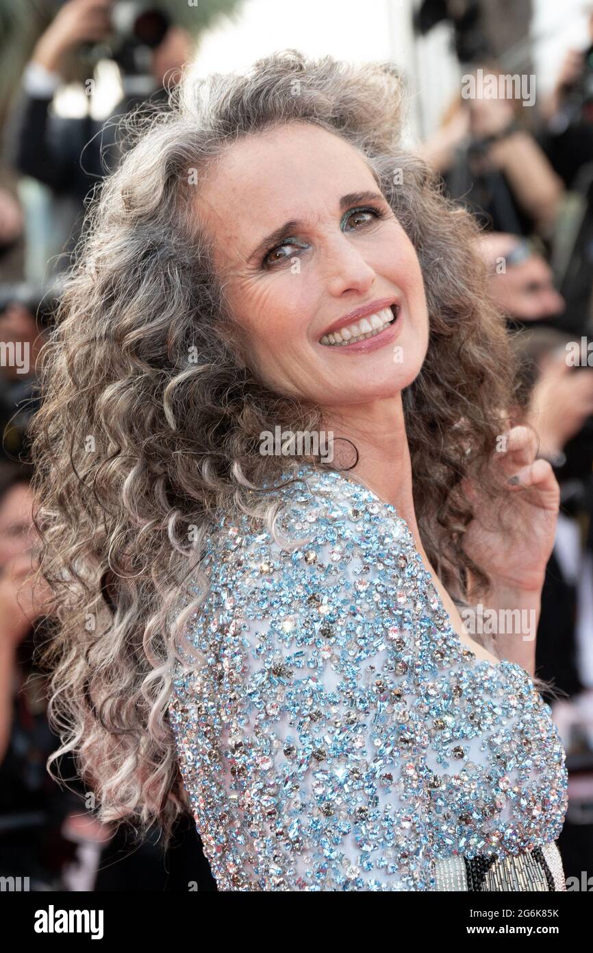 Cannes, France. 06 July 2021, Andie McDowell attends the Annette screening and opening ceremony during the 74th annual Cannes Film Festival on July 06, 2021 in Cannes, France Photo by David Niviere/ABACAPRESS.COM Stock Photo