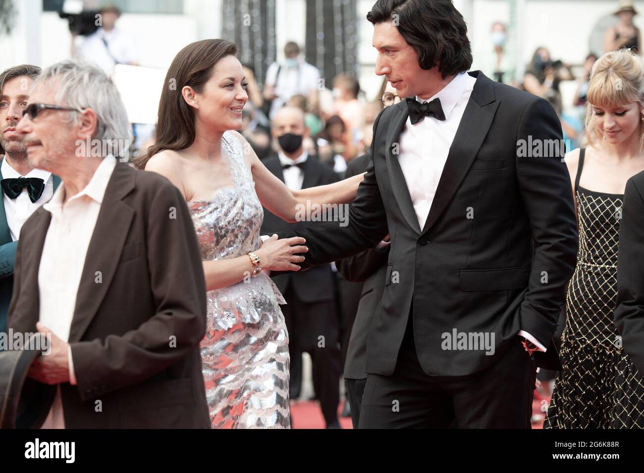 Cannes, France. 06 July 2021, Marion Cotillard and Adam Driver attend